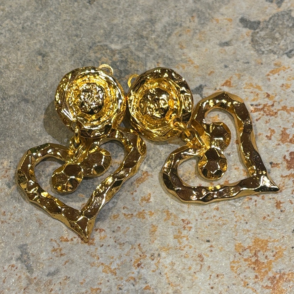Christian Lacroix Vintage Heart Clip on Earrings